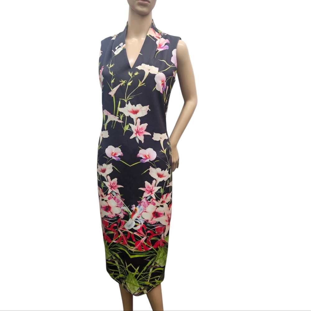 Ted Baker London Jalita Mirrored Tropics Floral Dress Size 2 (US 6) - Picture 6 of 8